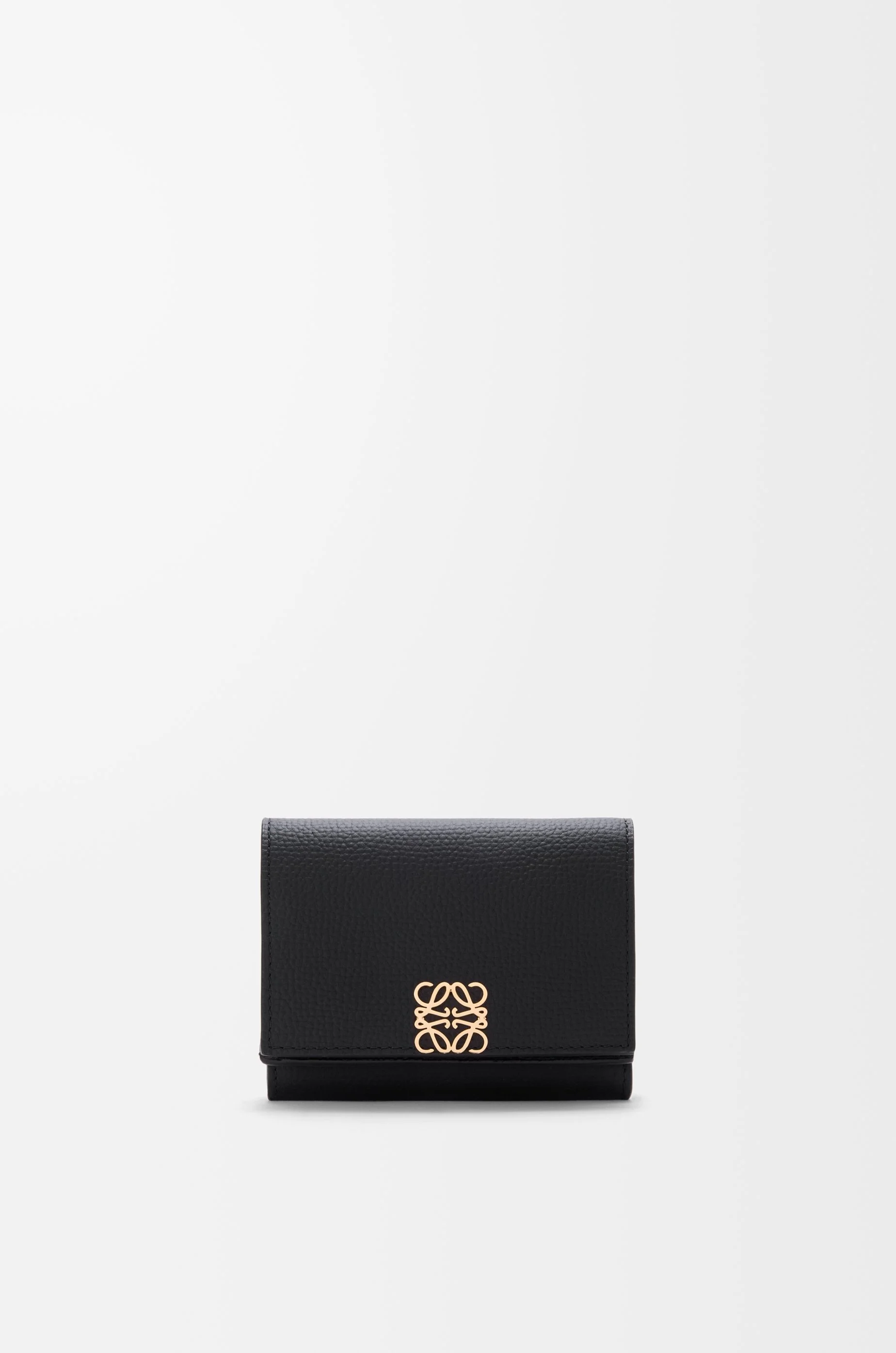 Anagram trifold wallet in pebble grained calfskin - 1