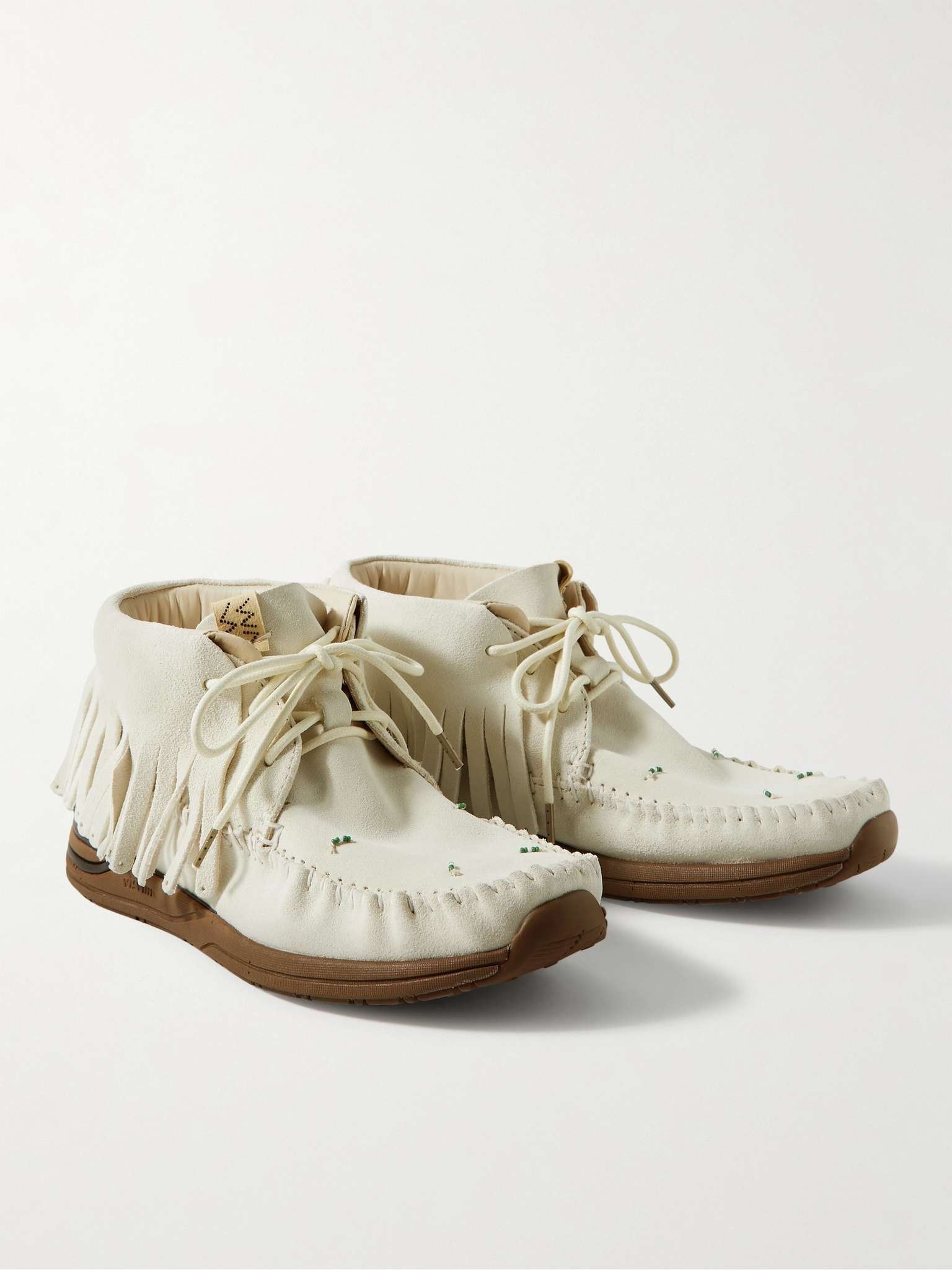 FBT Shaman-Folk Fringed Beaded Suede Boots - 4