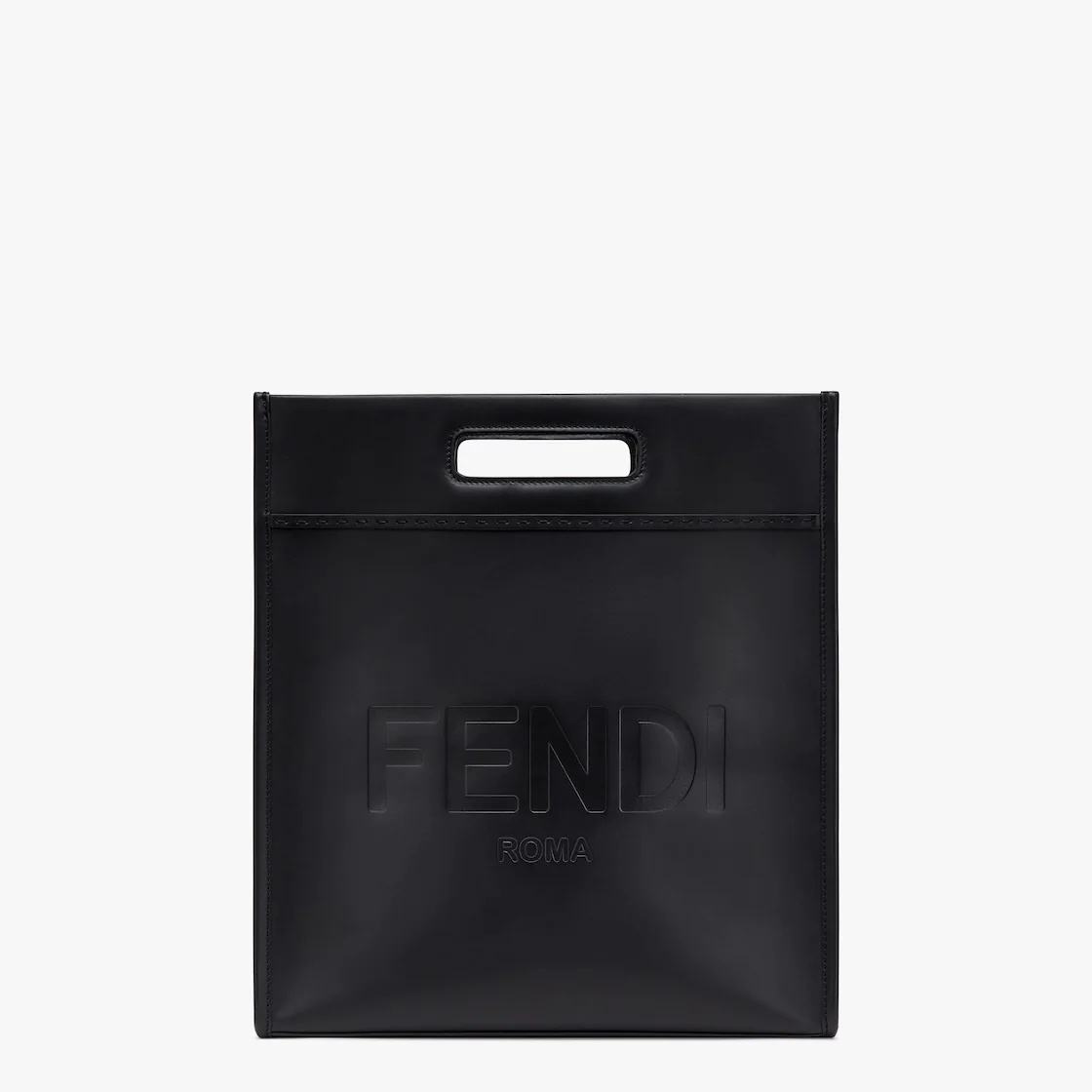 Black leather shopper - 1