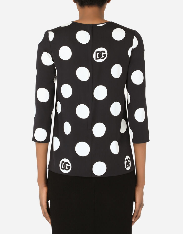 Charmeuse blouse with polka-dot print - 2