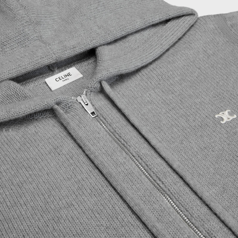 triomphe hooded sweater in wool and cashmere 3