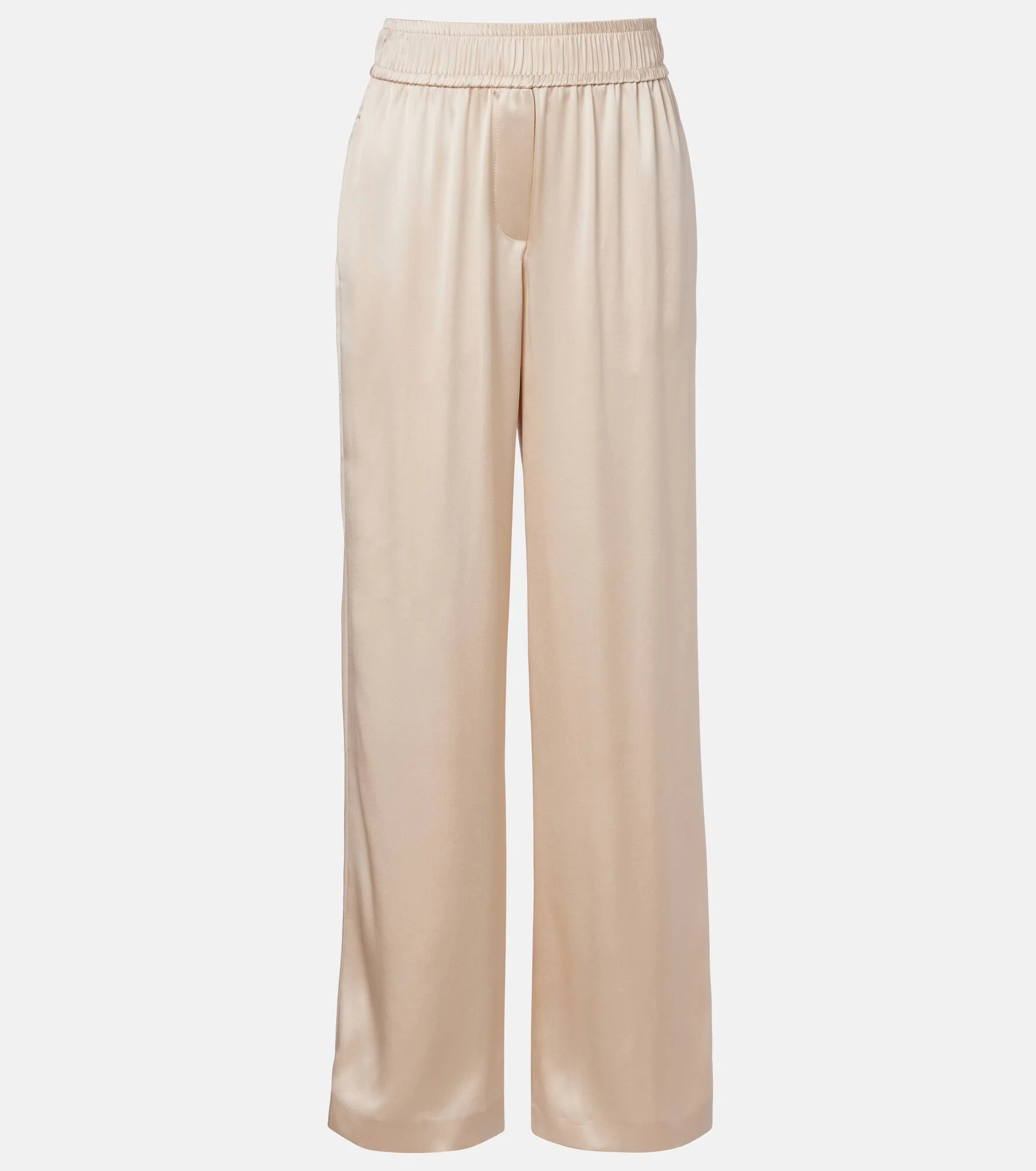 Silk-blend satin wide-leg pants - 1
