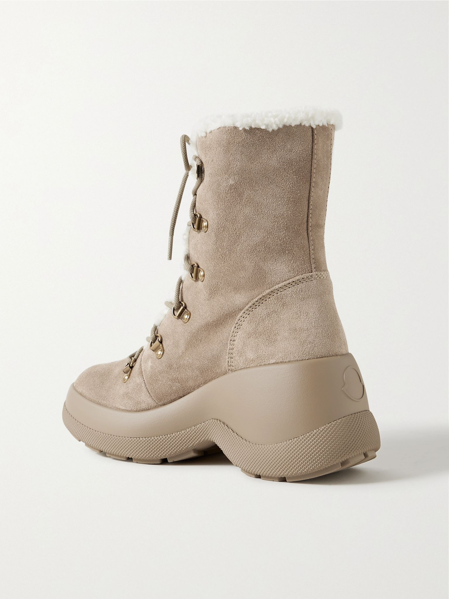 Resile Trek faux fur-trimmed suede ankle boots Brown - 3