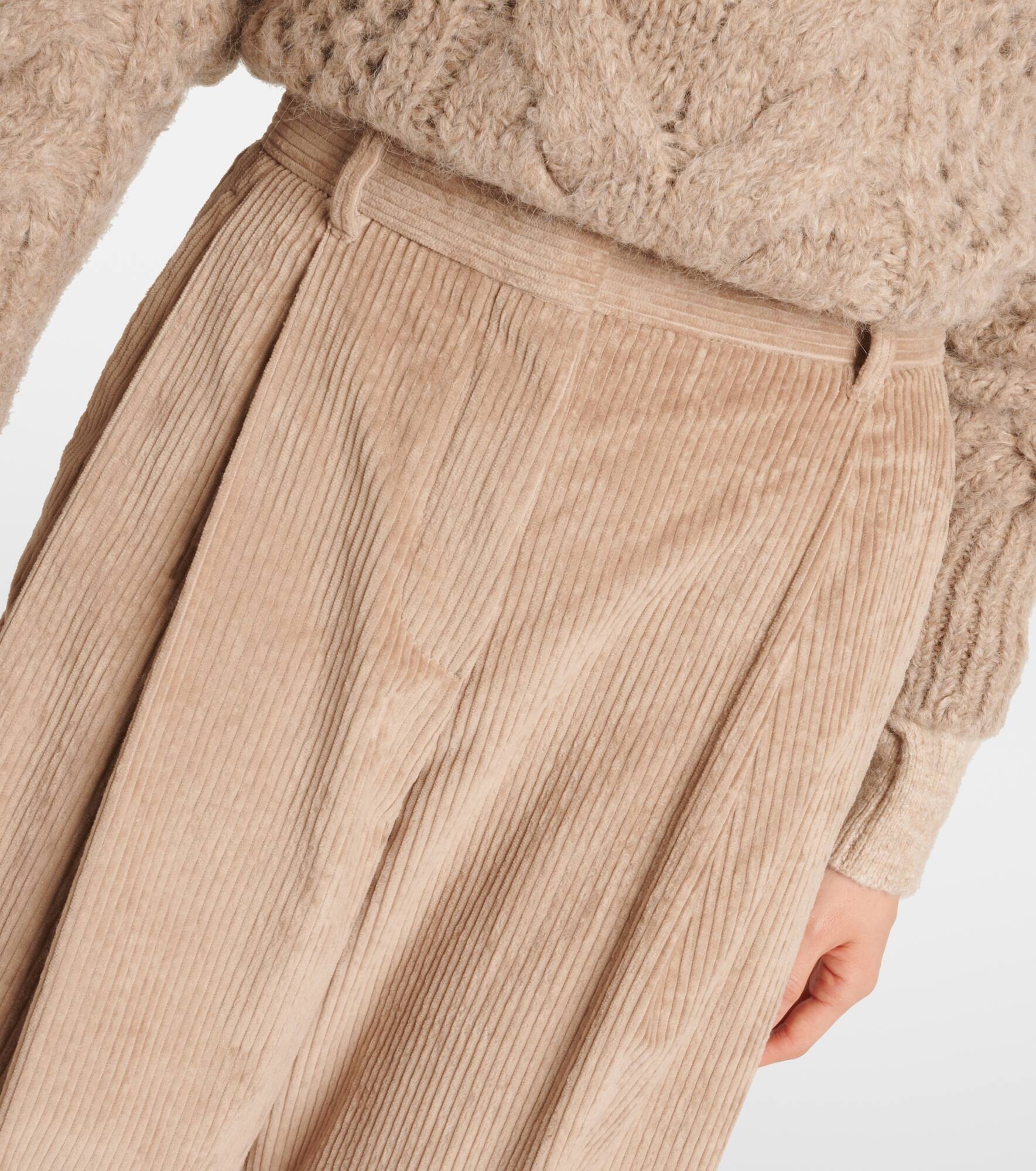 Cotton corduroy wide-leg pants - 4