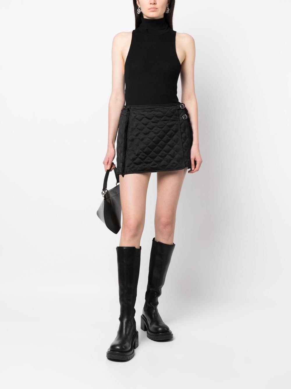 quilted wrap-style mini skirt - 2