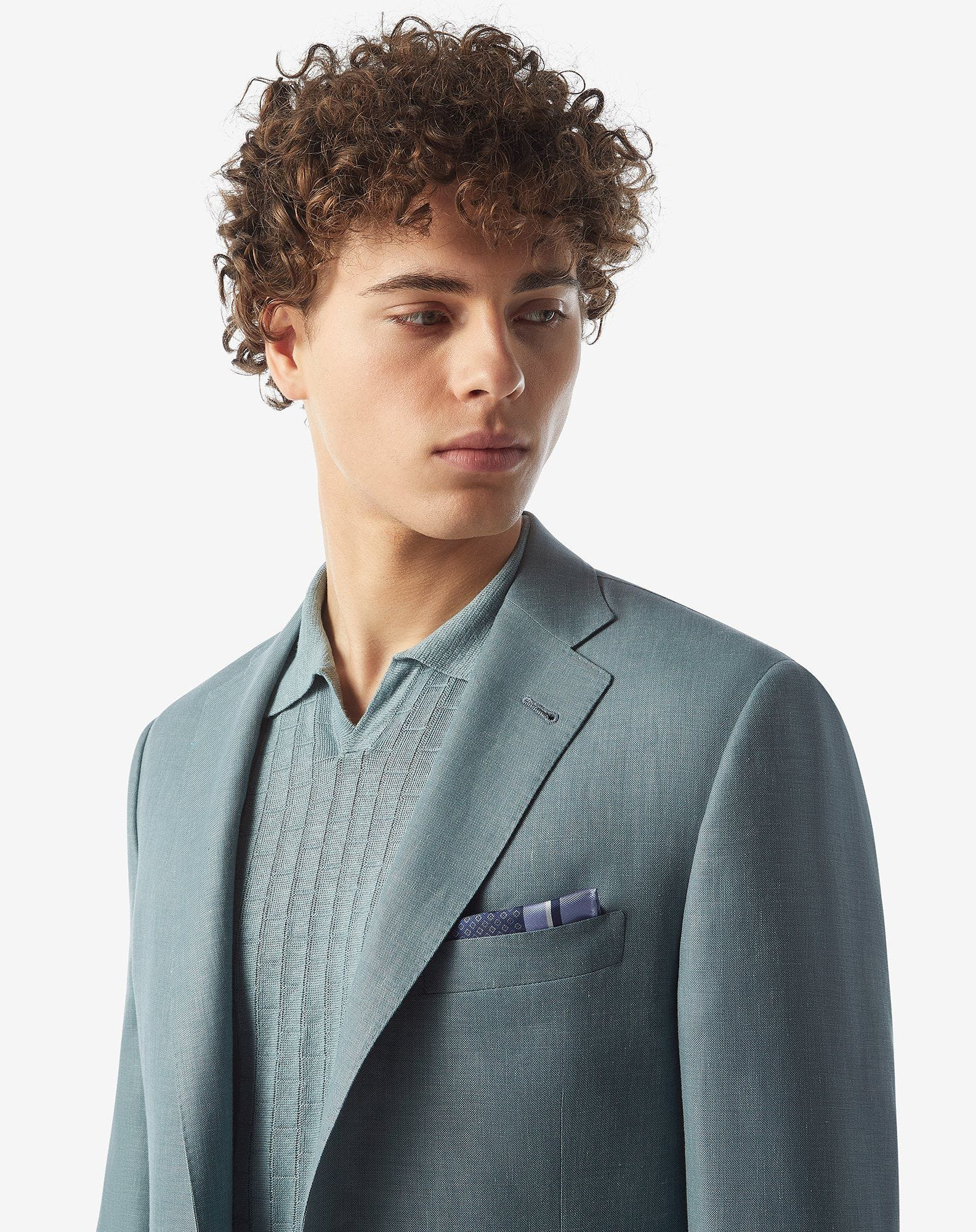 Aviator blue wool, linen and silk suit - 5