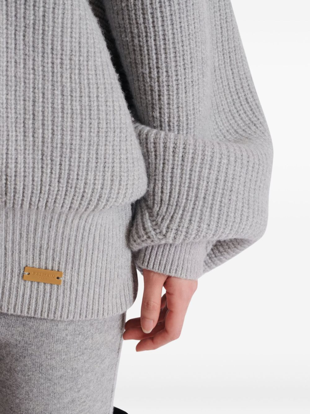 turtleneck ribbed jumper - 5