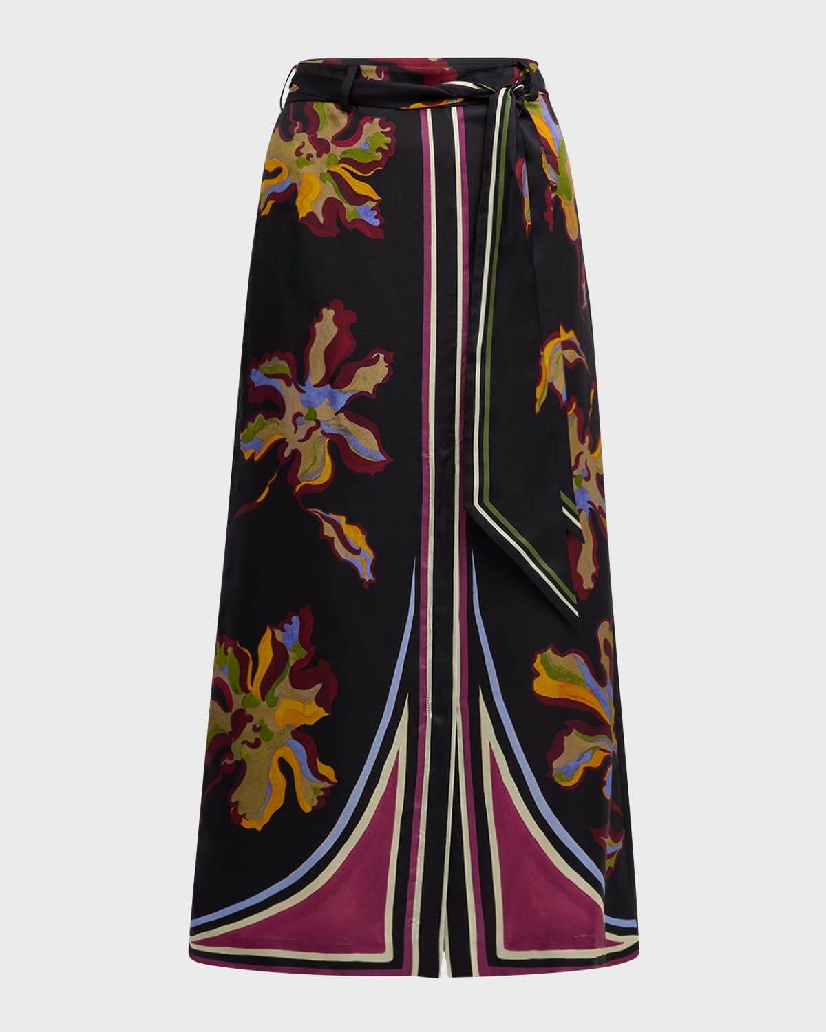 Floral Seduction Printed A-Line Midi Skirt - 1