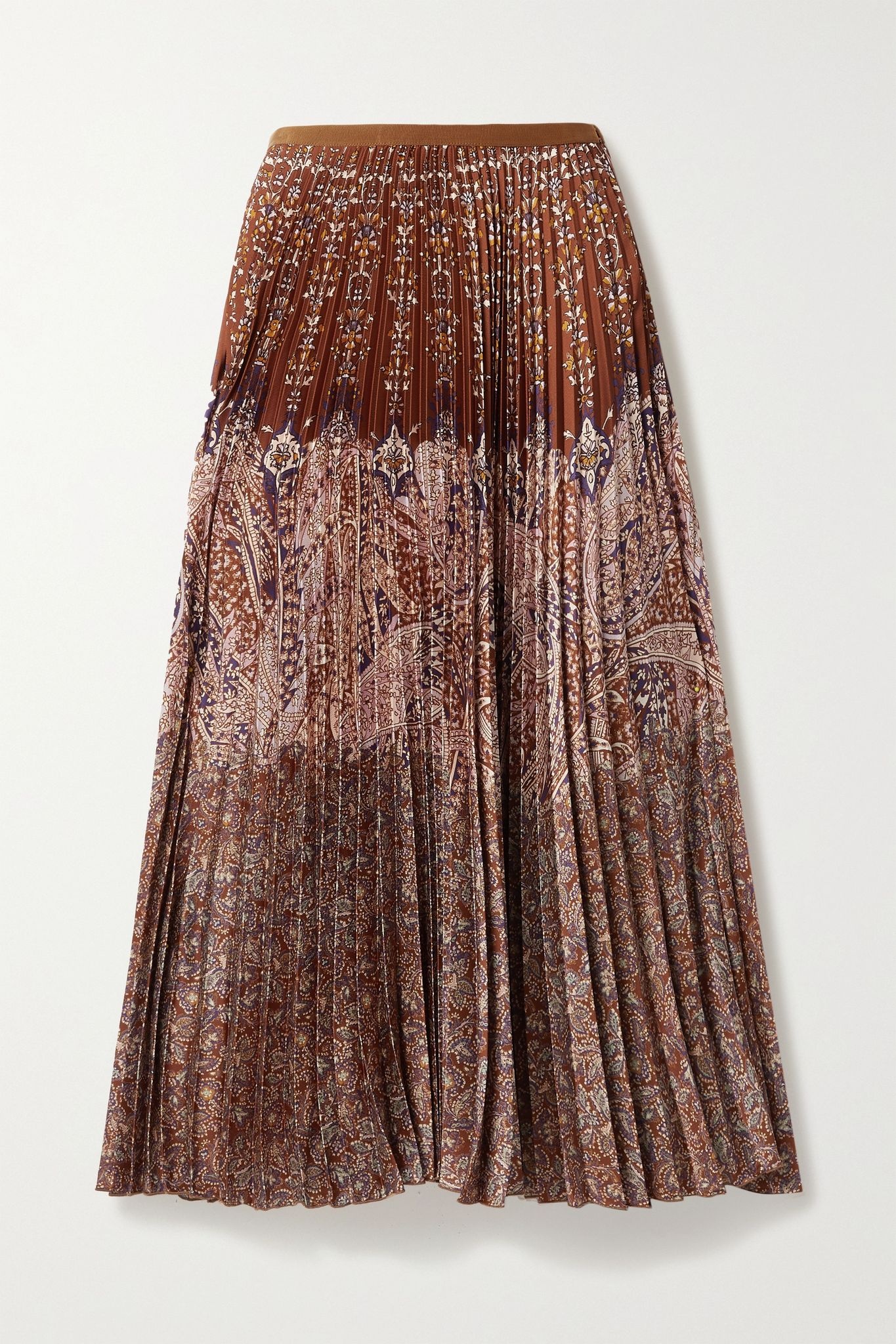 Fadia pleated paisley-print crepe maxi skirt - 1