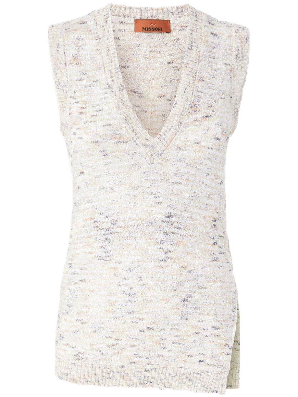 sequin-embellished vest - 1