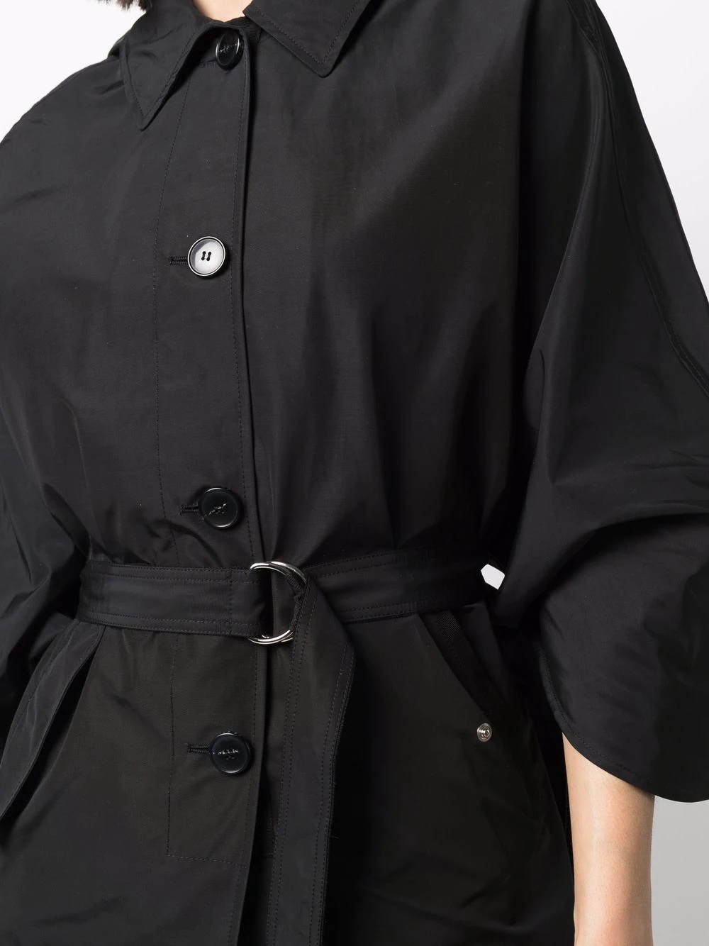 belted-waist hooded coat - 5
