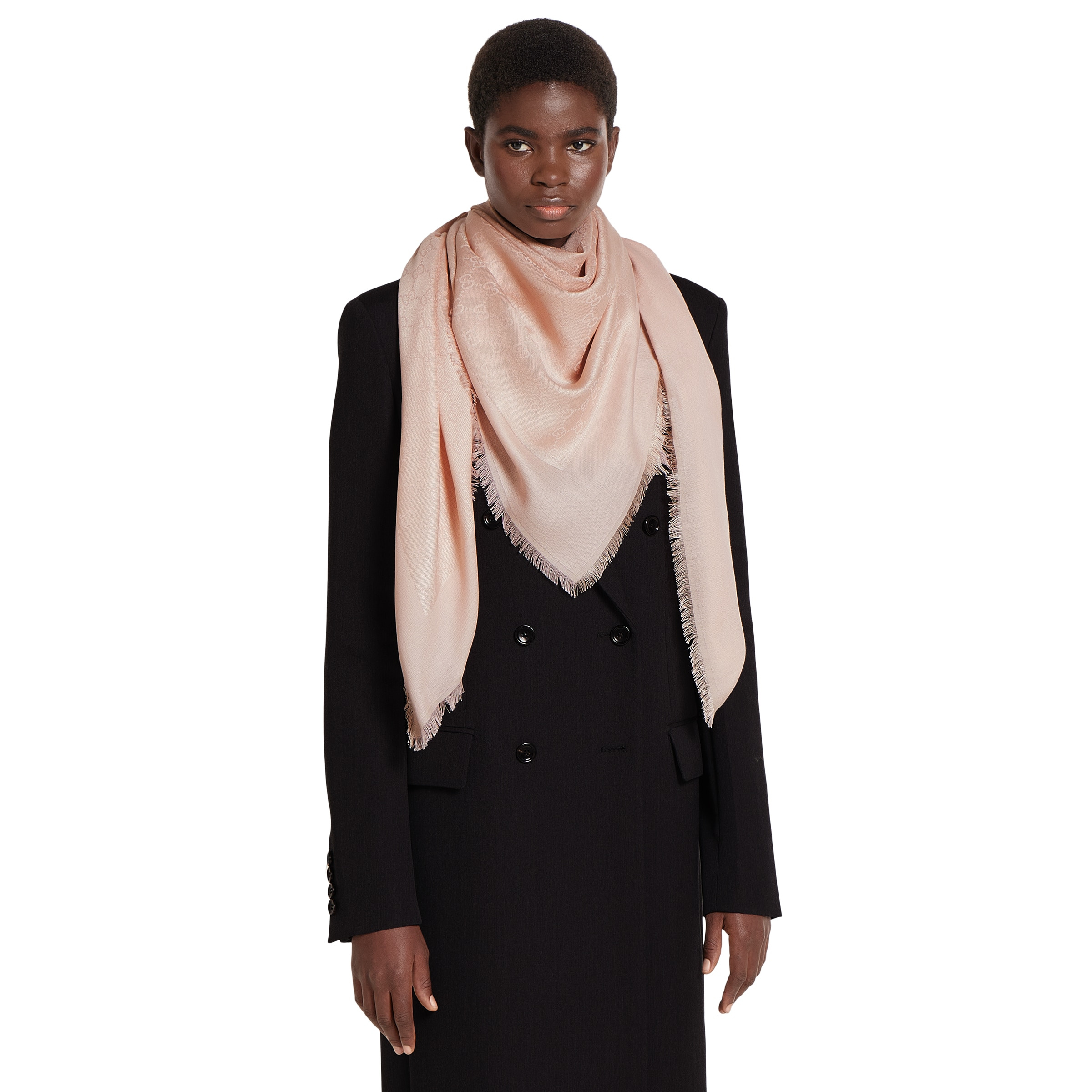 GG cotton silk jacquard shawl - 3