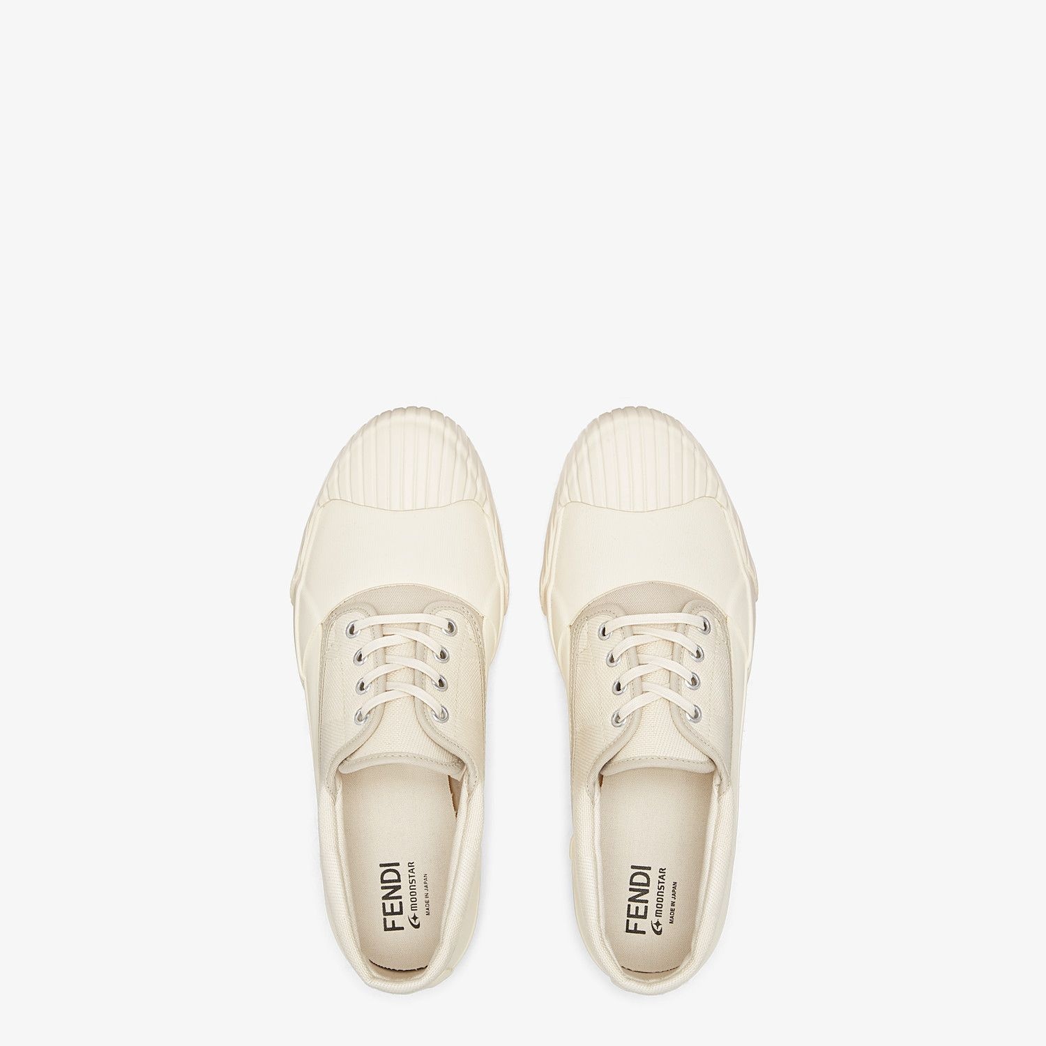 Low-tops in canvas and white rubber - 4