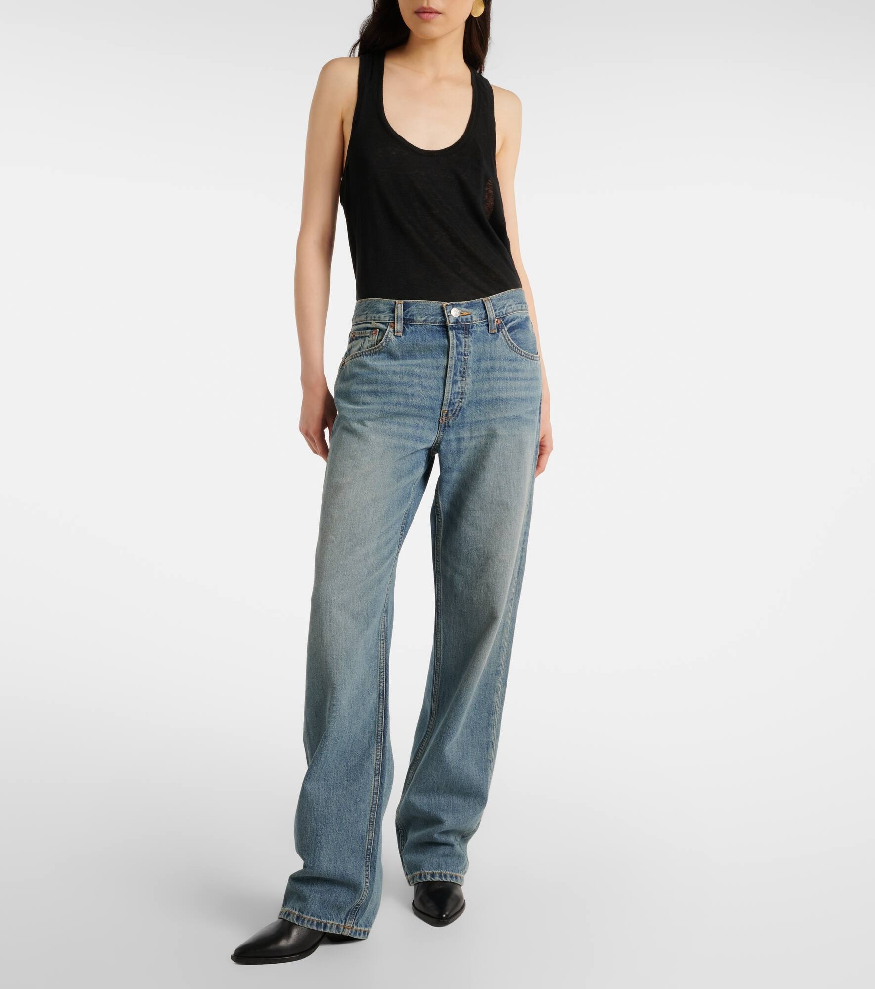 Low-rise wide-leg jeans - 7