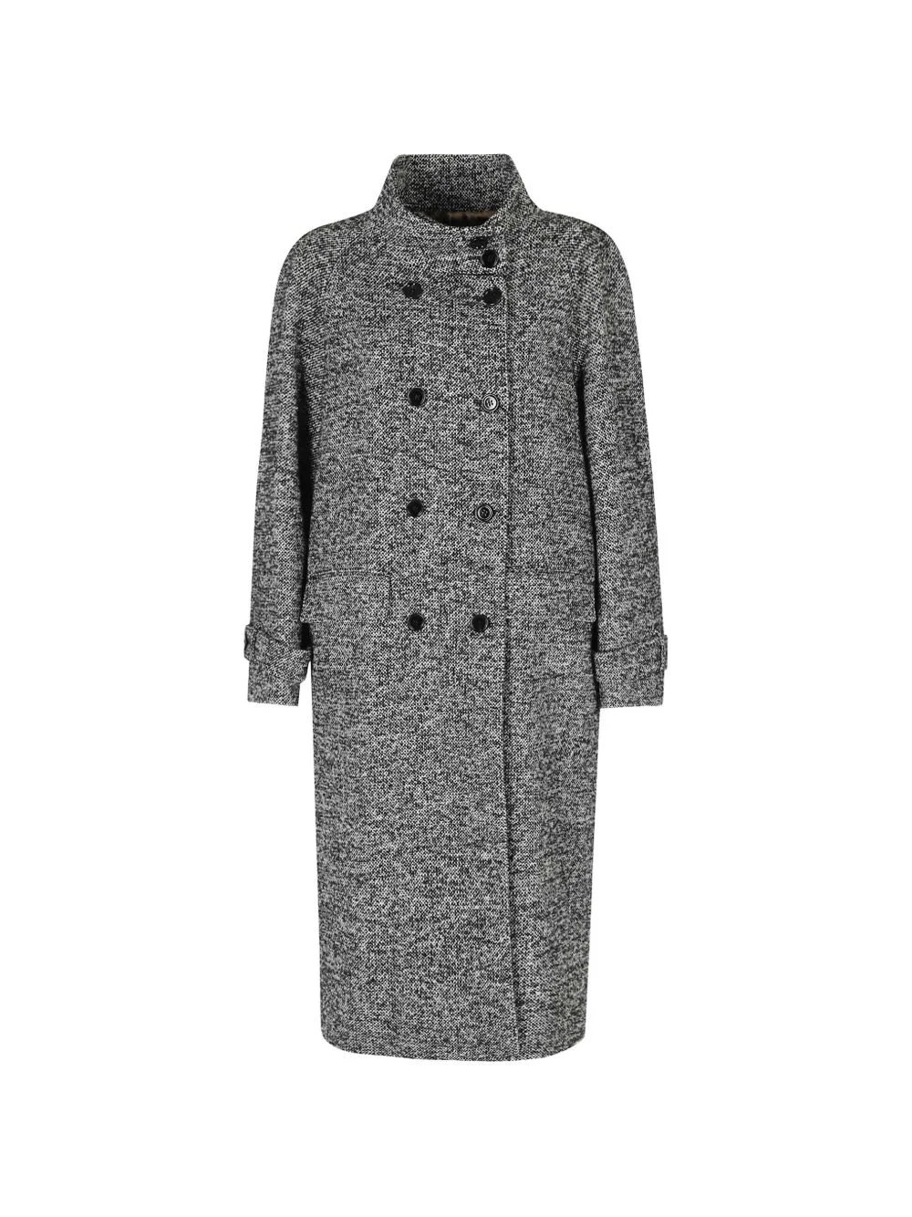 double-breasted melange coat - 1