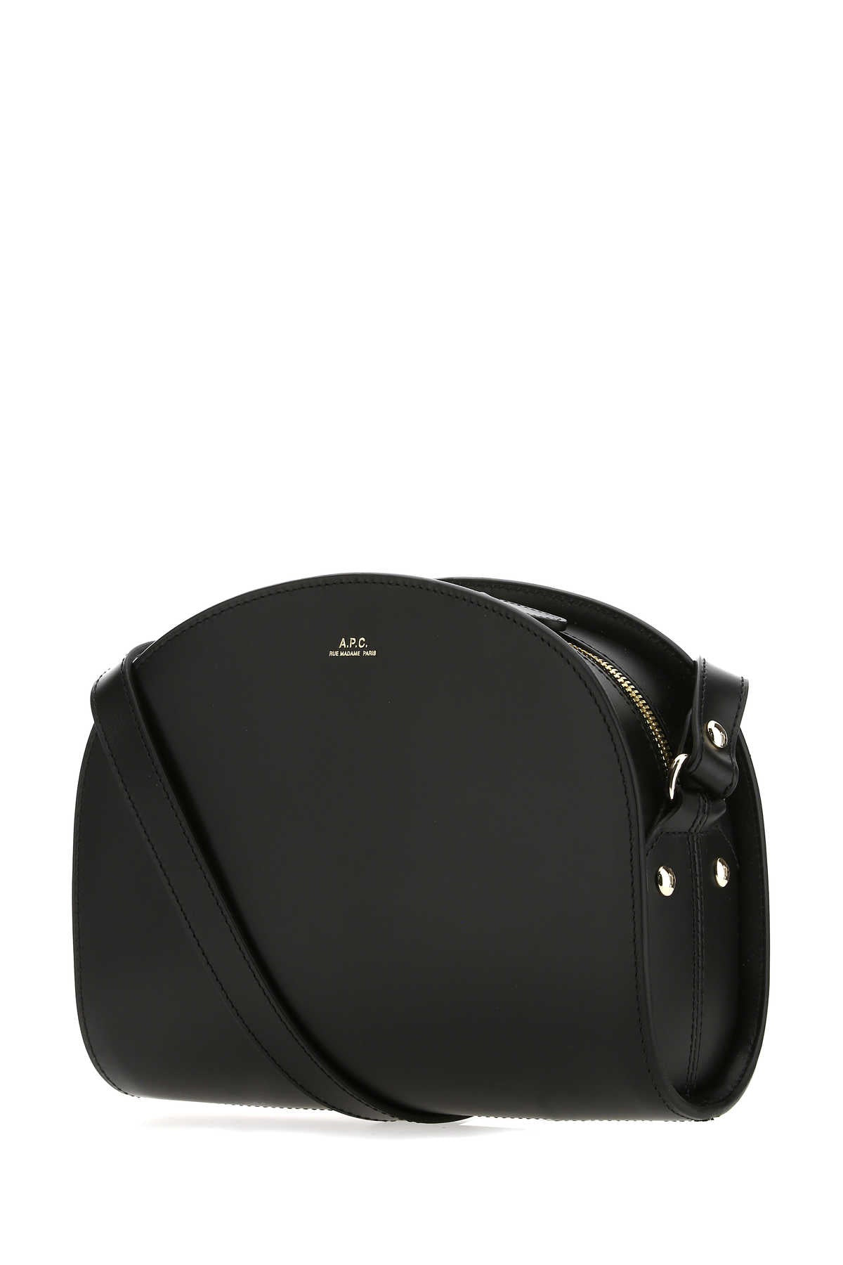 A.P.C. Women Black Leather Demi Lune Shoulder Bag - 2
