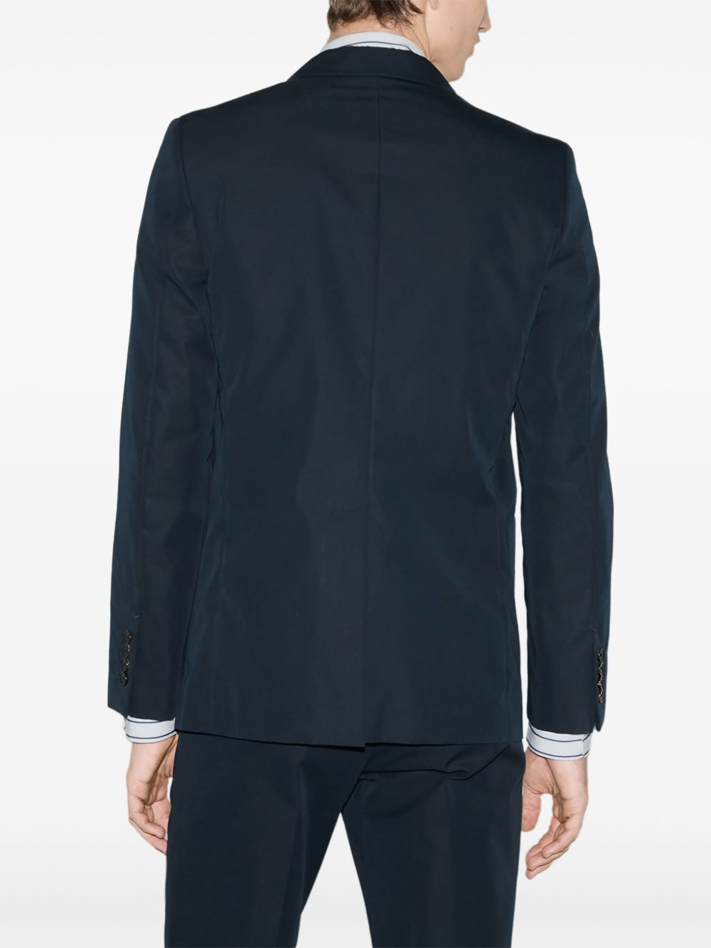 embossed-logo single-breasted blazer - 4