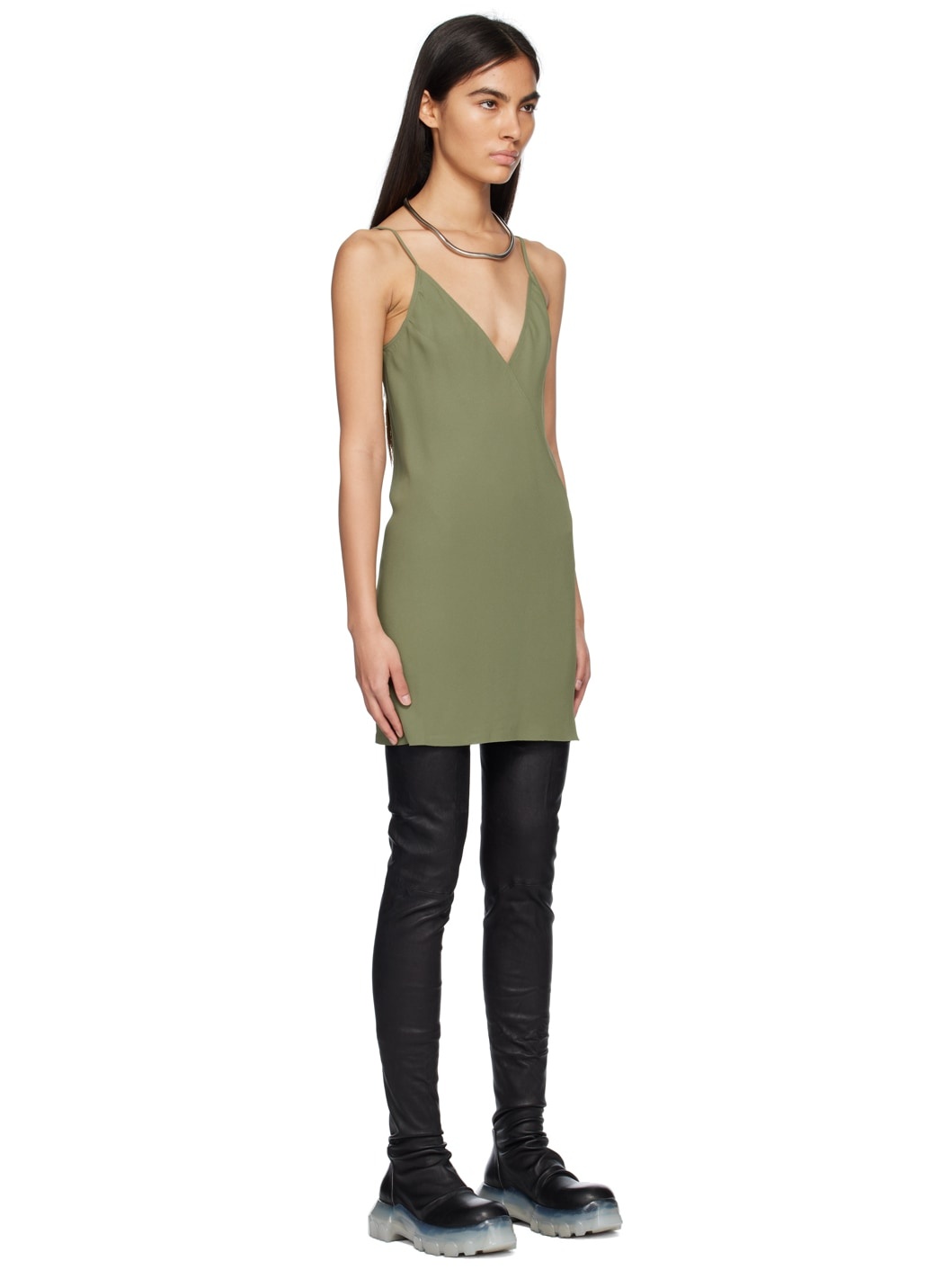 Green Slip Minidress - 2