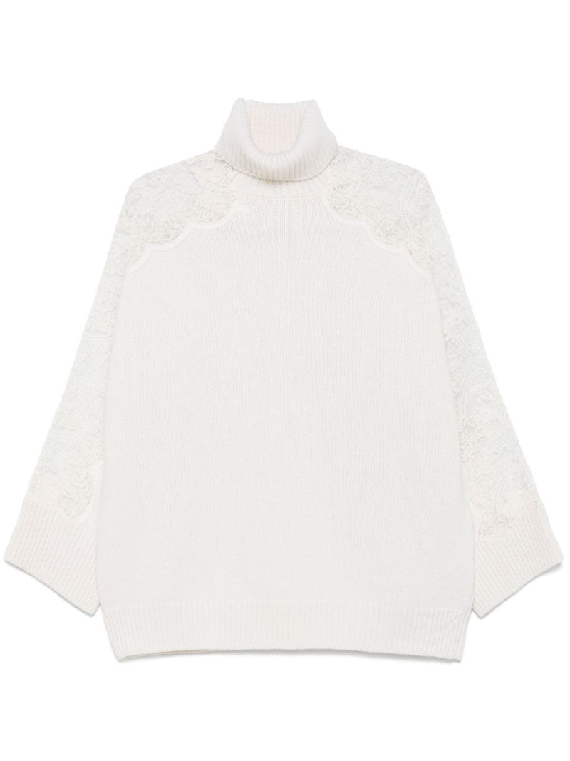 lace-detail sweater 1