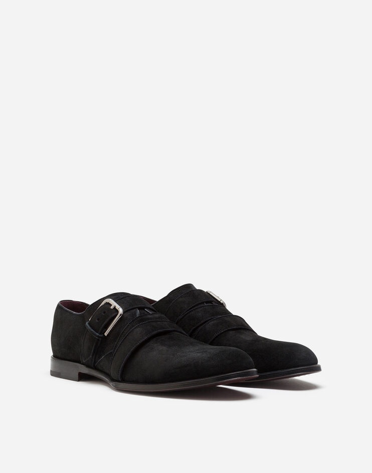 Velvet calfskin monk strap shoes - 2