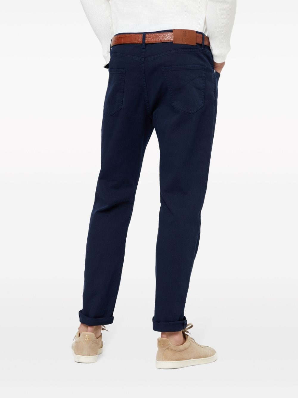 straight-leg cotton trousers - 4