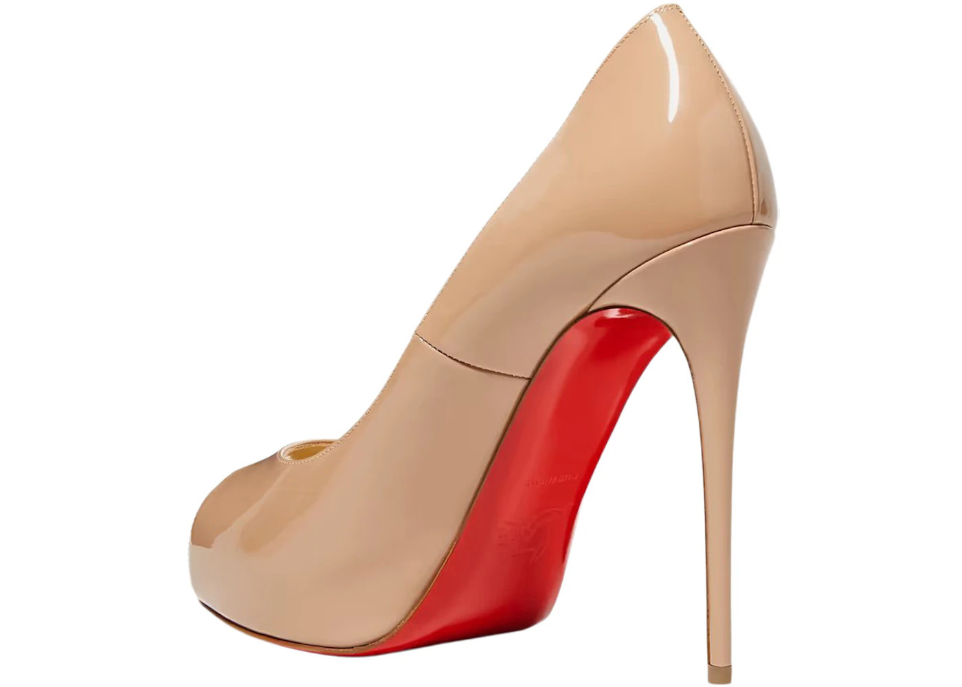 Christian Louboutin New Very Prive 120 Pump Nude Patent Leather - 2