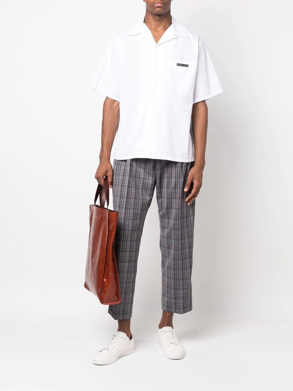 plaid-check pleat-detail trousers - 2