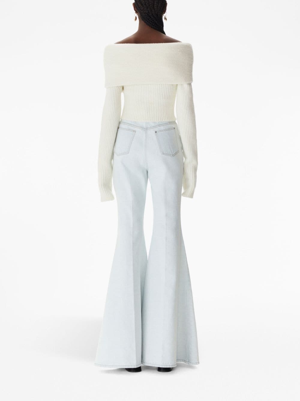high-waisted flared jeans - 3