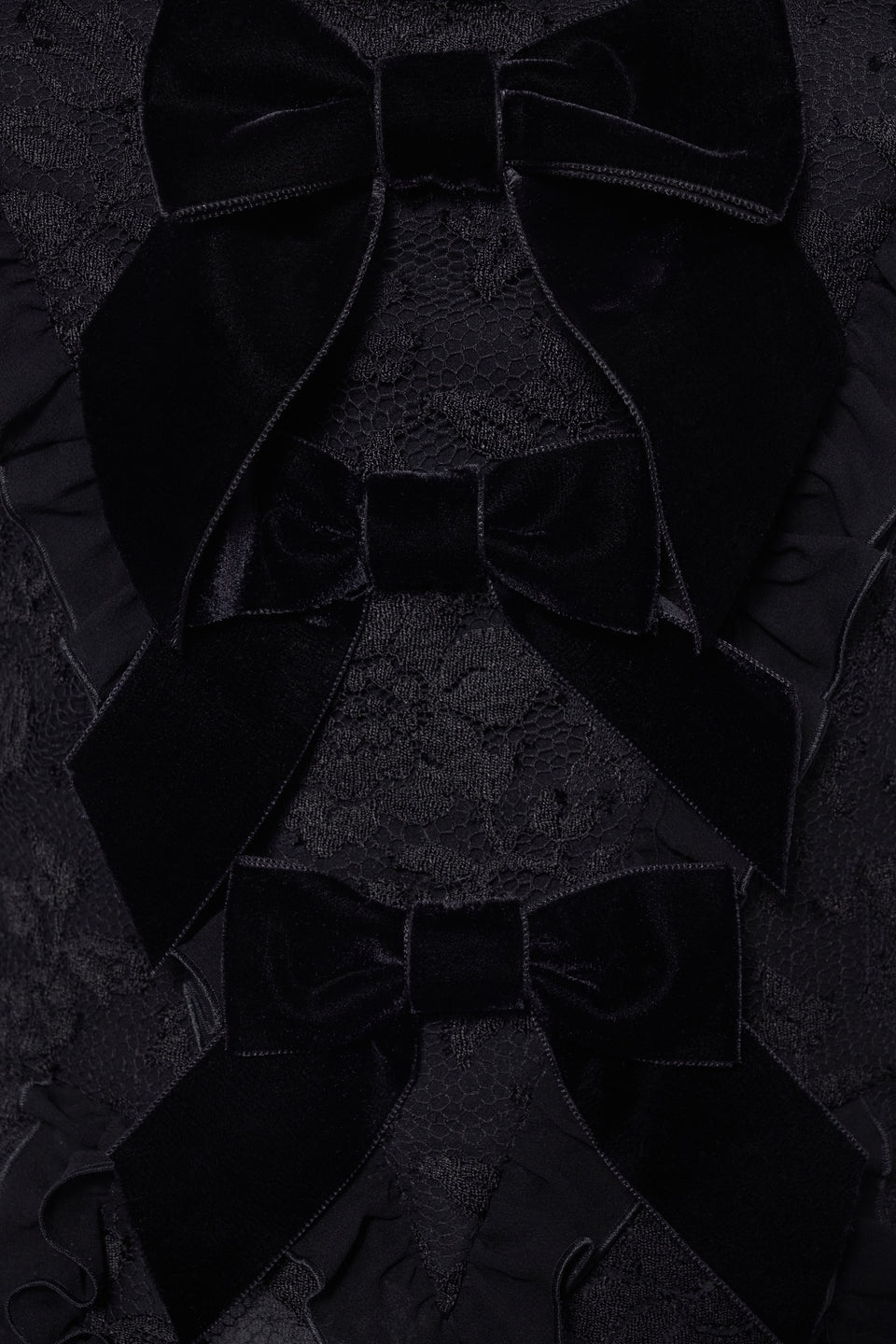 LACE BUSTIER DRESS WITH VELVET BOWS - 3