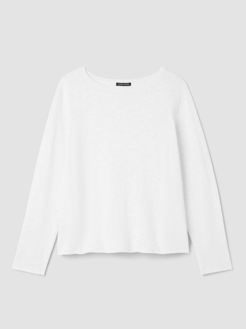 Organic Linen Cotton Slub Bateau Neck Top 1