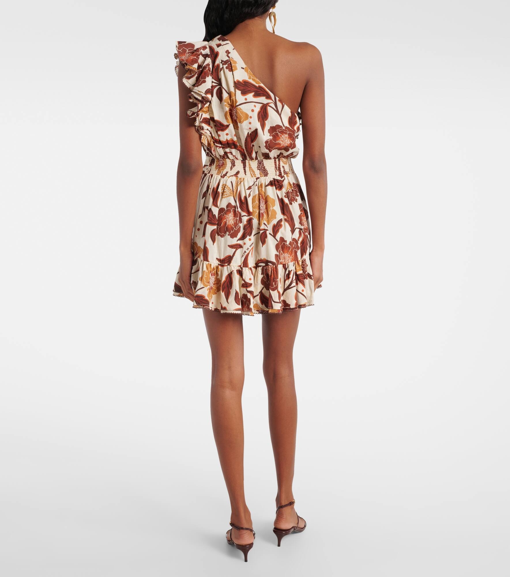Corinne floral ruffled cotton minidress - 3