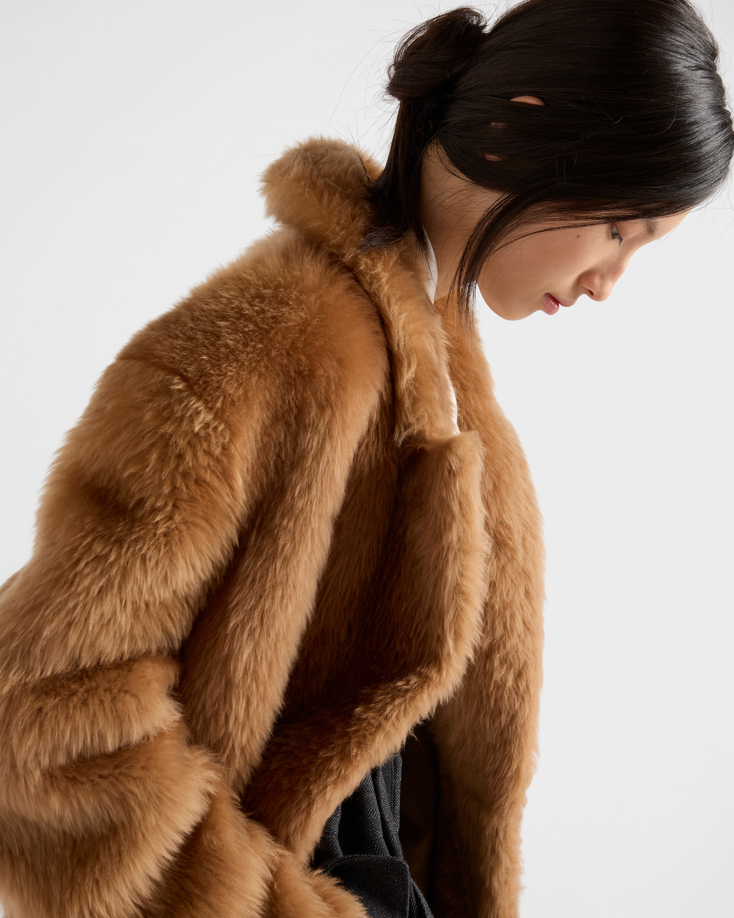 Shearling double-breasted coat - 6
