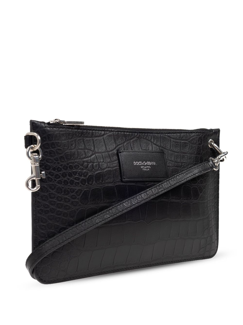 crocodile-embossed shoulder bag - 4