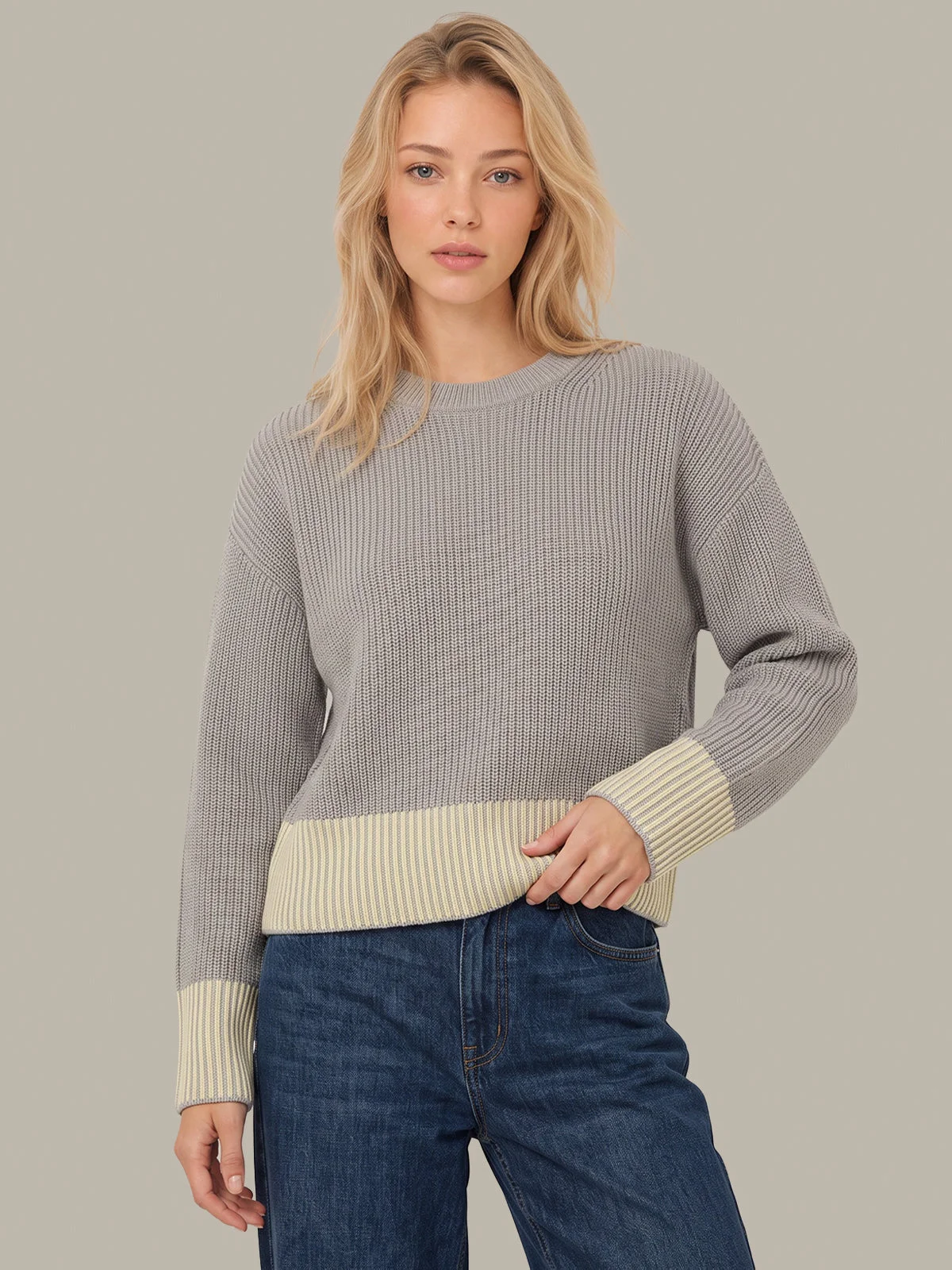 Sienna Stripe Rib Pullover - 1