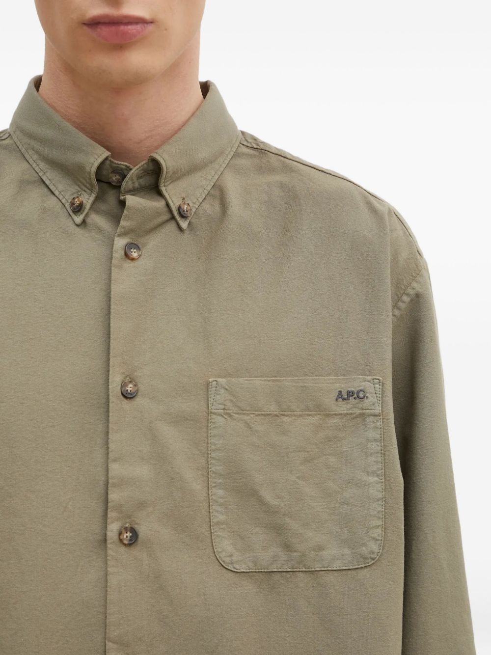 Mateo logo-embroidered pocket shirt - 4