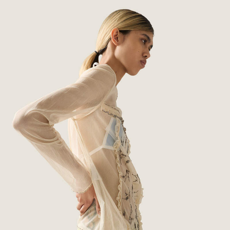 Embroidered tulle top 5
