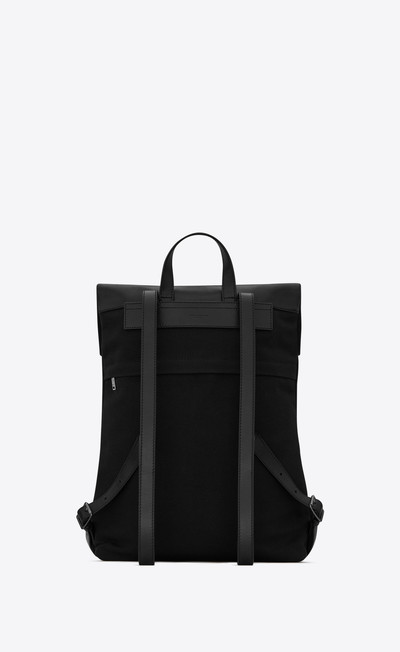 SAINT LAURENT verneuil backpack in canvas and smooth leather outlook