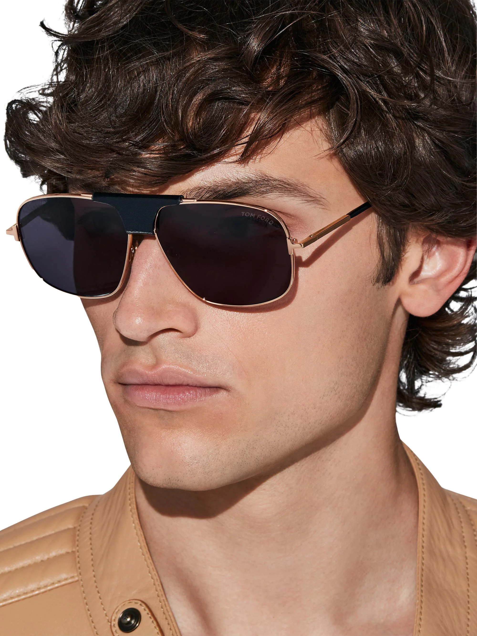 Men's 62MM Navigator Sunglasses - Rose Gold Black Smoke - 1