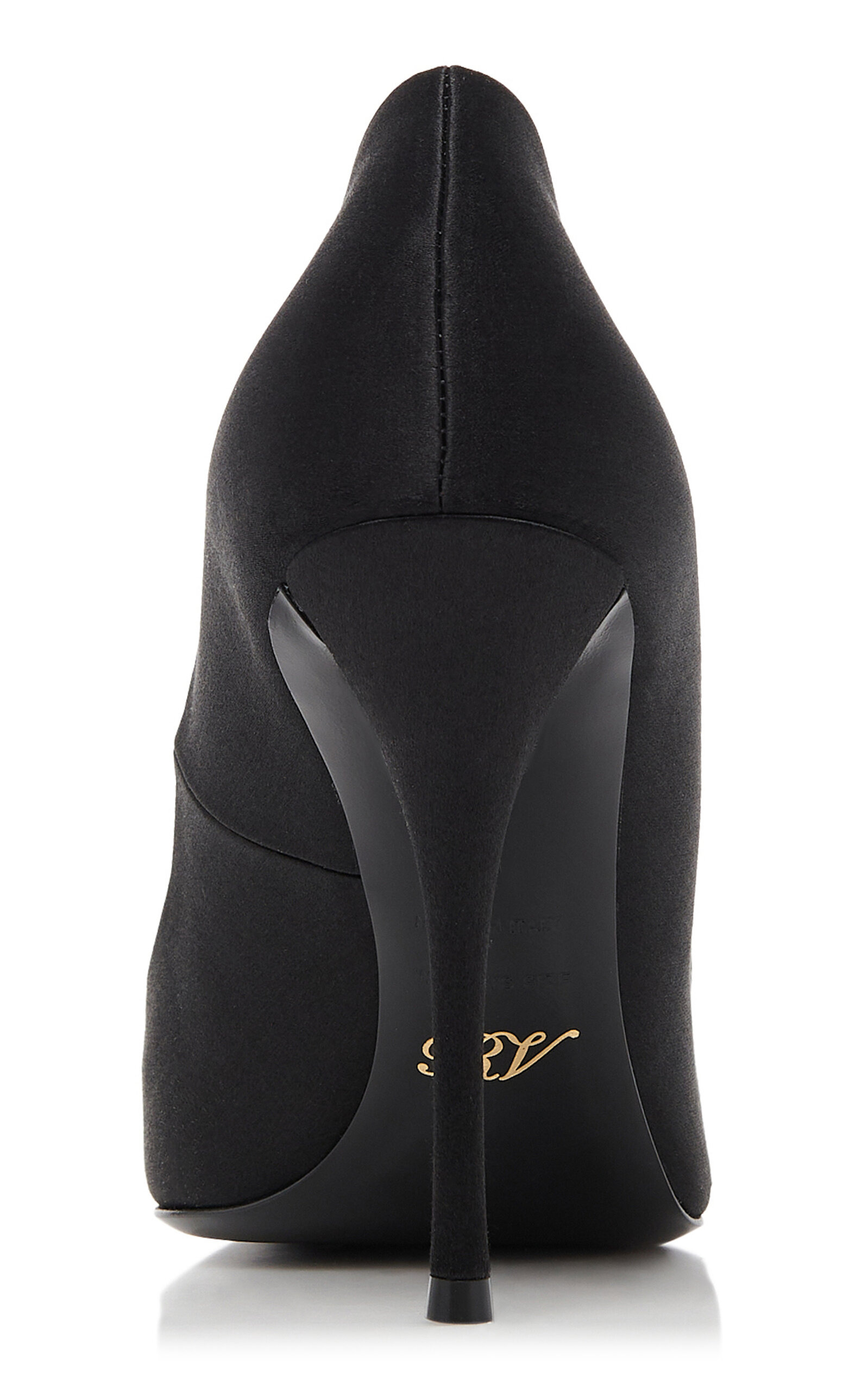 Flower Embellished Satin Pumps black - 3