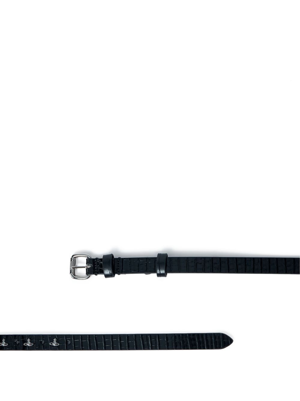 crocodile-effect leather belt - 4