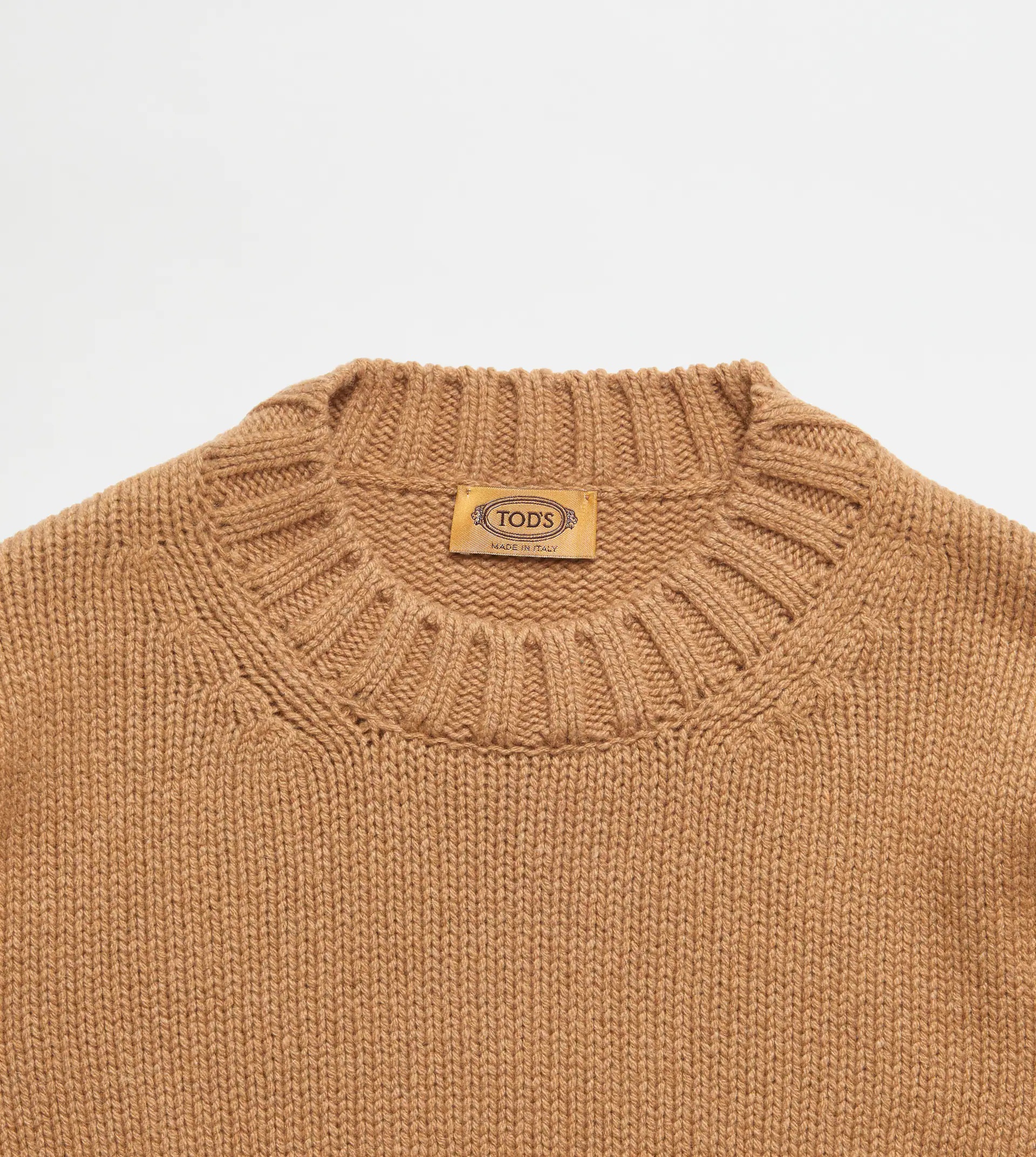 ROUND NECK JUMPER IN CASHMERE BLEND - BROWN - 6