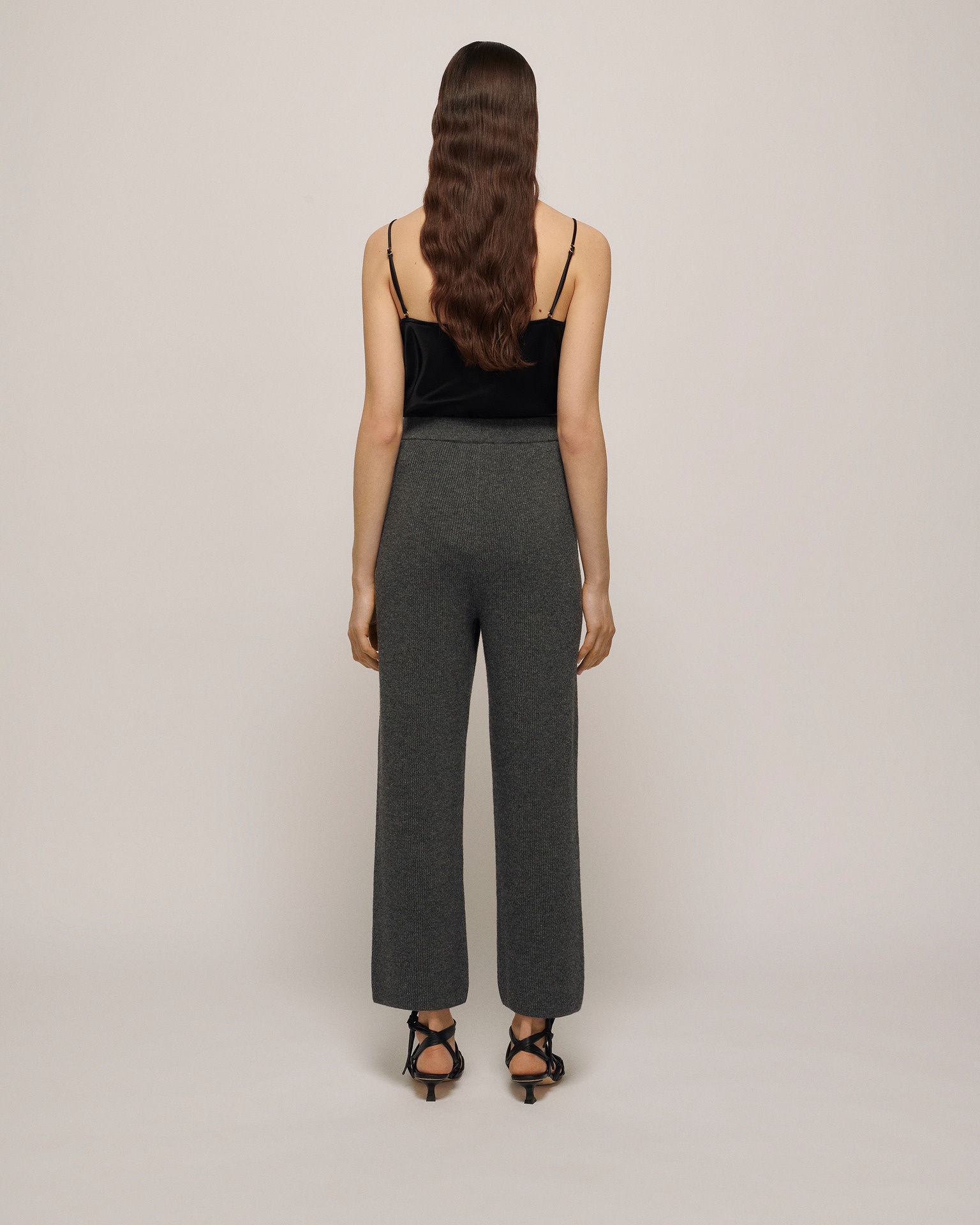 KEIRA - Ribbed-knit pants - Graphite - 5