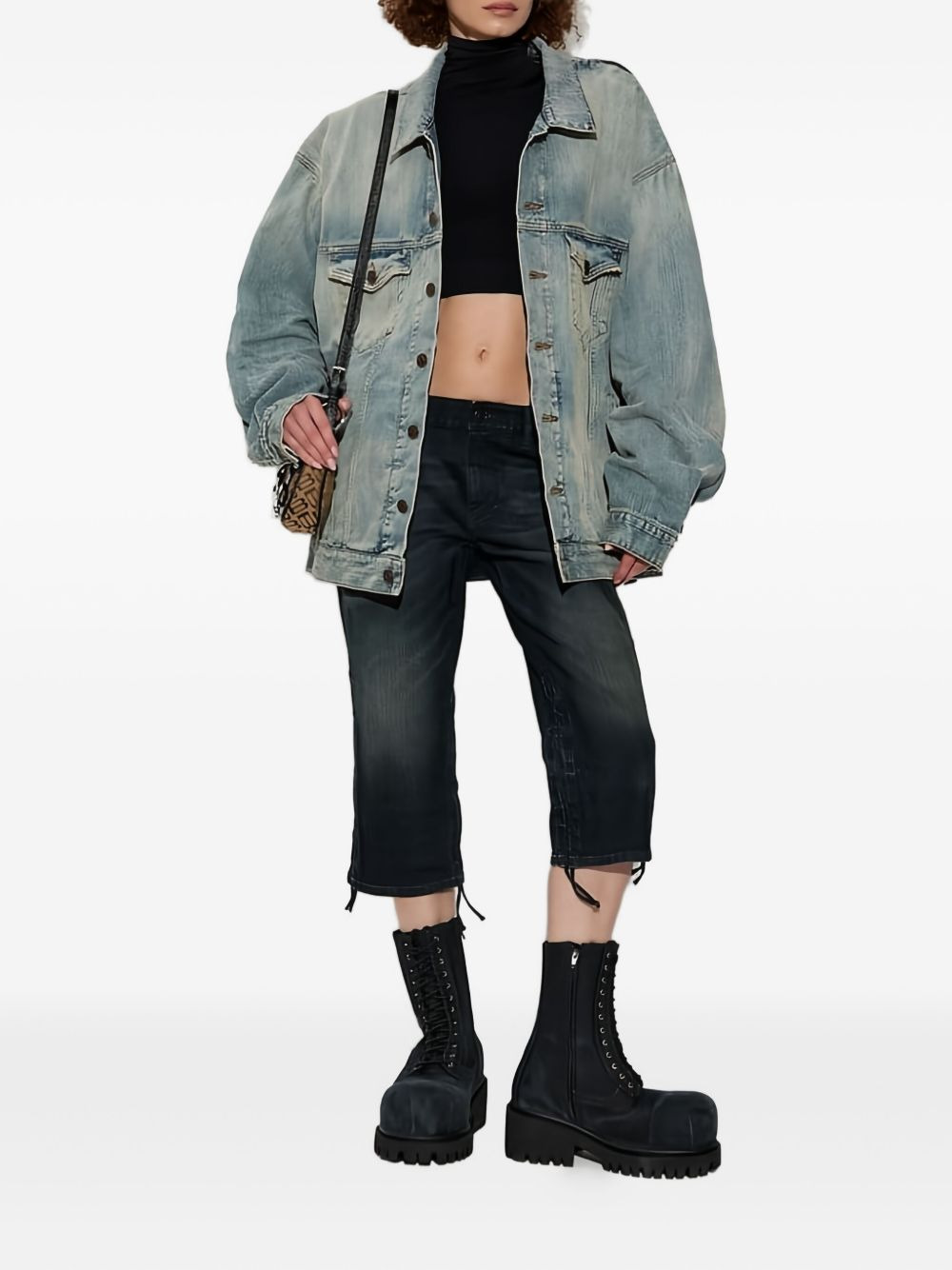 distressed detail denim jacket - 2