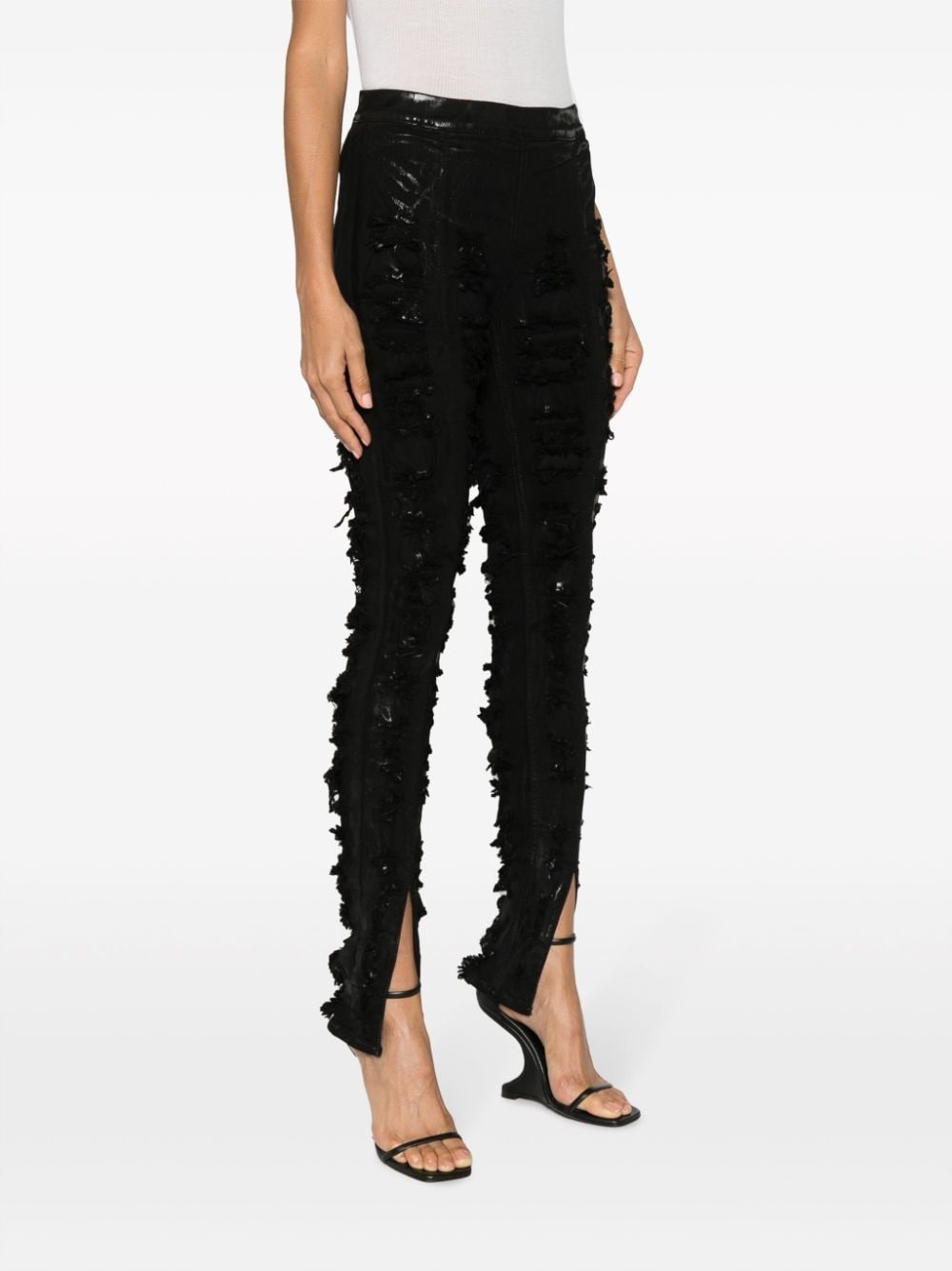 Broken slitted cotton leggings - 3