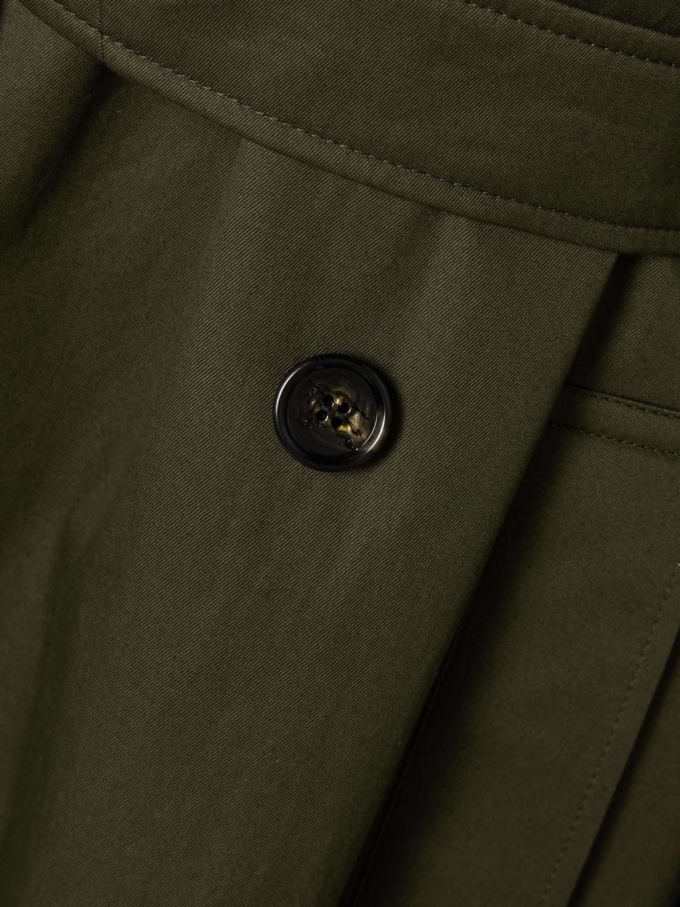 Double-breasted belted cotton-gabardine trench coat Forest green - 5