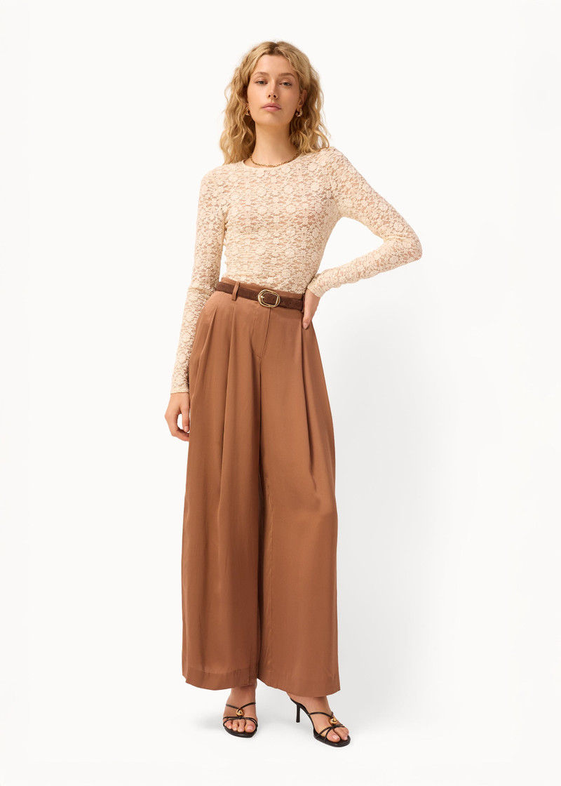 CAMI NYC FABIAN WIDE LEG HIGH RISE PANT CAROB outlook