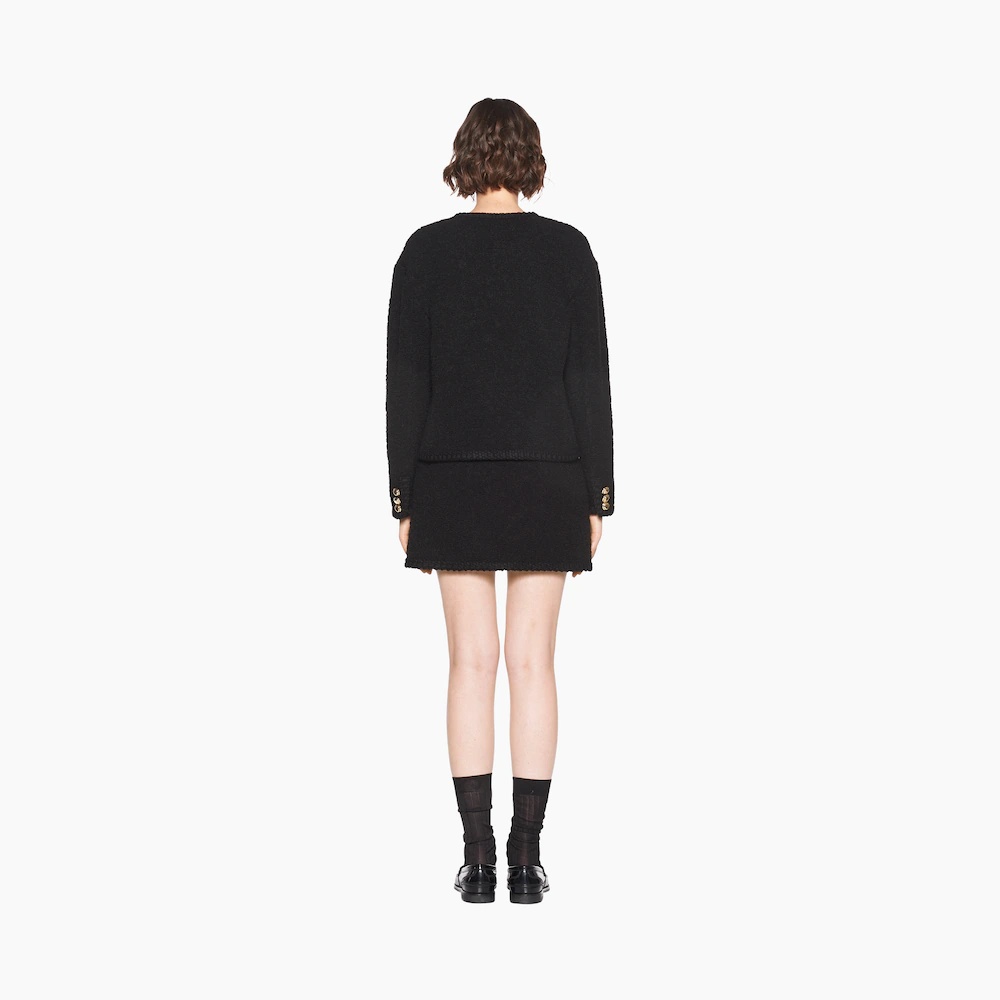 Single-breasted bouclé jacket - 4