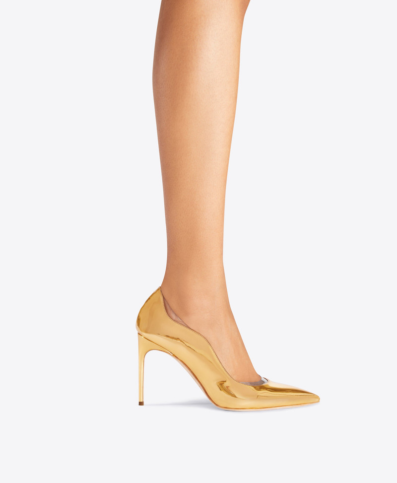 Nana 90 - Gold Mirror Leather Stilettos 5