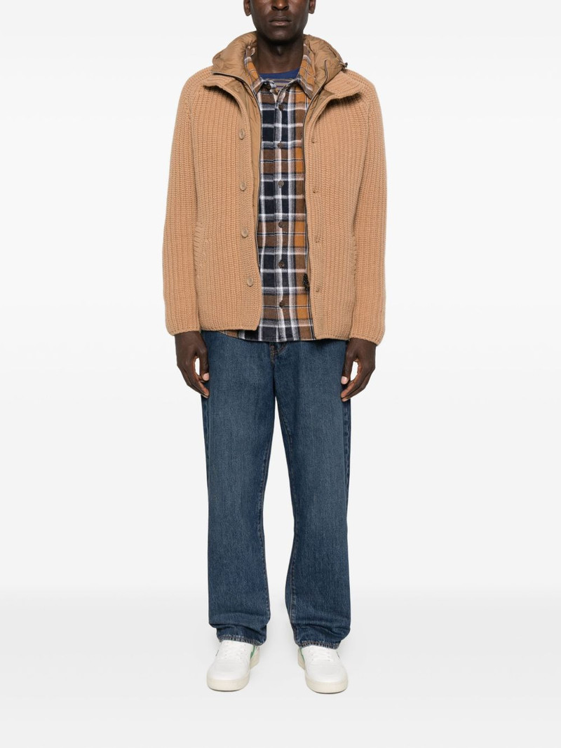 Herno hooded ribbed-knit jacket outlook