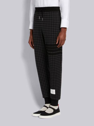 Thom Browne Black Cotton Gunclub Check Jacquard 4-Bar Sweatpants outlook